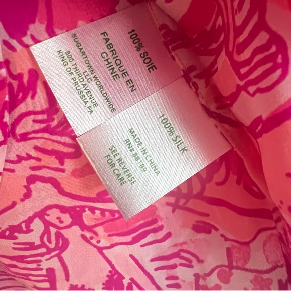 Lilly Pulitzer Cheeky Melon Rule Breakers Elsa Top Long Sleeve Blouse - Picture 4 of 4